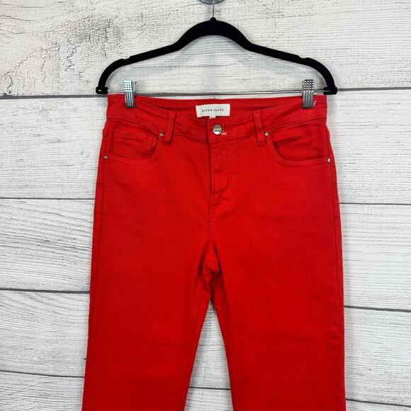 Vibrant Red Straight Leg Jeans - Picture 2 of 11